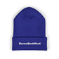 BrownBookNerd Embroidered Cuffed Beanie — Cozy Reader Knit Hat