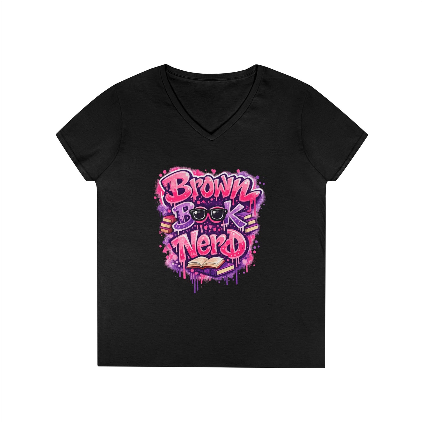 Brown Book Nerd T-Shirt | Book Lover V-Neck, Reading Graphic Tee
