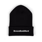 BrownBookNerd Embroidered Cuffed Beanie — Cozy Reader Knit Hat